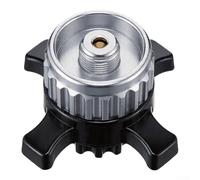 HEIBTENY Adaptador de recipiente de gas de camping EN417 Conector roscado para Campingaz para CV fácil para clic a estufas estándar Aleación de latón Cierre de presión y giro para exteriores (plata)
