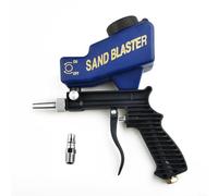 HEIBTENY Air Sandblaster Máquina de granallado portátil de mano 600cc Tanque 70-150 PSI Flujo ajustable con filtro para eliminación de óxido Pulido Acabado de metal Azul