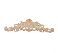 HEIBTENY Apliques de madera tallados sin pintar para muebles, pared, puerta, gabinete, decoración, estilo europeo, moldura floral, 30 x 8 x 0,8 cm