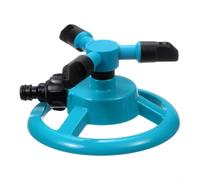 HEIBTENY Aspersor giratorio de césped con doble pulverización, modos de sistema de riego automático de 360 grados ajustable, ángulo de 45-90 grados, plástico ABS azul, cubre hasta 3000 pies cuadrados