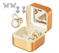 HEIBTENY Auriculares inalámbricos con clip con espejo de maquillaje integrado y 12 horas de reproducción, diseño resistente al sudor para uso activo, para Android para iPhone (naranja)