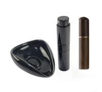 HEIBTENY Bandeja dosificadora de café y kit de botella de aerosol, placa de pesaje de granos de cerámica con aguja de tierra, reducción estática para molienda de espresso, accesorio de limpieza para