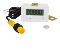 HEIBTENY BEM-5C Contador electrónico de 5 dígitos 0-99999 con interruptor de proximidad de inducción magnética, medidor digital alimentado por batería con memoria de apagado para rotación de