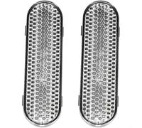 HEIBTENY Bloques reflectantes frontales para scooter eléctrico, paquete de 2 unidades, aleación de aluminio plateado, ligeros, resistentes a la abrasión, fáciles de instalar para una mayor visibilidad
