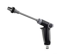 HEIBTENY Boquilla de manguera de alta presión 9M Alcance Jardín Jet Rociador con conector de latón para limpieza de valla de patio de coche Modos de pulverización ajustables Varita de agua Negro