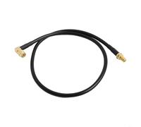 HEIBTENY Cable de extensión SMA RG58 coaxial de ángulo recto macho a hembra recta para Baofeng para antena de radio WALKIE Talkie, conector de metal, negro, 100 cm (50 cm)