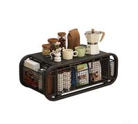 HEIBTENY Caja de almacenamiento de mesa estilo cajón, estante de encimera de cocina de capacidad extra grande con estructura de hierro y madera de organización multicapa para escritorio de comedor (C)