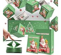 HEIBTENY Caja de regalo de explosión sorpresa de Navidad, cajas de dinero plegables de lujo, para dinero en efectivo, vales, pequeños regalos para fiestas de vacaciones (18 verdes)