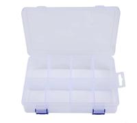 HEIBTENY Caja organizadora de piezas pequeñas con tapa, 8 compartimentos ajustables de plástico para tornillos, clavos, joyas, cuentas, suministros de manualidades, aparejos de pesca y accesorios (8