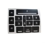 HEIBTENY Calcomanía de reparación de botones, para A3 8L/8P, para A6 C5, para soporte de taza ASR desgastado interruptor de perilla, superposición de vinilo negro con letras blancas, kit de
