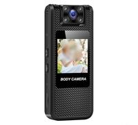 HEIBTENY Cámara de acción 4K, con lente giratoria de 180°, batería de 7 horas de duración, cámara desgastada por el cuerpo, para uso personal de las fuerzas del orden, pantalla de 24 pulgadas