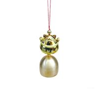 HEIBTENY Campana de viento de cobre puro, colgante de gato de la suerte, decoración de timbre antirrobo, pequeñas campanillas de metal para el hogar, jardín, fiesta, boda, Navidad, tono dorado, 2,8 cm