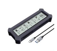 HEIBTENY Carcasa SSD M.2 de doble protocolo para SATA para llave NVMe M y llave M&B, pantalla HD para monitoreo en tiempo real, velocidad USB-C de 10 Gbps, para Windows/Mac/Linux (negro)