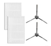 HEIBTENY Cepillos laterales, juego de filtros de repuesto para ILIFE V20 para Vyzzle D10 para Laresar para L10 para Roidmi Eve para aspiradora robótica Rook S, fácil instalación, filtración eficaz (A)