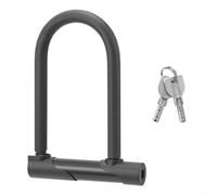 HEIBTENY Cerradura en U anti hidráulica de acero endurecido de 15 mm con cable de 1,2 m, para bicicletas y motocicletas, grillete grande de 10 x 20 x 14 cm, bloqueo de seguridad negro recubierto de