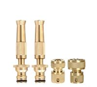 HEIBTENY Conector de manguera de latón y kit de boquilla ajustable con conexión rápida, diseñado para uso en jardinería y lavado de coches, se adapta a todas las mangueras estándar de 12 pulgadas para