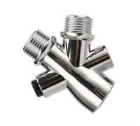 HEIBTENY Conector de válvula mezcladora T-Split de tres vías G1/2 de 1/2 pulgada, separador de agua de cabezal de ducha ABS con entrada hembra y salidas macho dobles para ducha de mano montada en la
