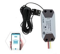 HEIBTENY Controlador de apertura de puerta de garaje para aplicación, interruptor de puerta automático WiFi 12-24V con sensor magnético, control de voz a través de Alexa Alertas reales, cable de 5 m,