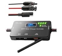 HEIBTENY Controlador de carga solar MPPT de 10 A para batería de 12 V tipo C PD 20 W y USB QC 18 W de salida regulador de panel solar para cortocircuito de sobretemperatura de gel de plomo-ácido