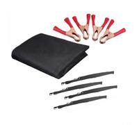 HEIBTENY Cubierta de toldo para caravana, parasol y protector de lluvia para autocaravanas, tela Oxford 600D con correas y clips, bloqueo UV para autocaravana, viajes, camping, negro, 76 x 114 cm