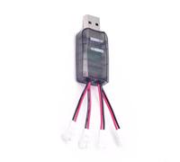 HEIBTENY CX405 Batería USB de 4 canales para CARGADOR para 1S para helicópteros LiPo LiHV 37V 38V RC con MCPX PH20 para puertos JST 500MA por canal Indicadores de estado LED