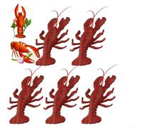 HEIBTENY Decoración realista de langosta artificial, modelo realista de mariscos, accesorio de exhibición de cocina, figura de animal marino, decoración del hogar, réplica de plástico rojo para