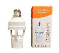 HEIBTENY E27 PIR Sensor de movimiento titular de la lámpara inteligente automático LED adaptador de enchufe de luz para CA 110V-220V para base de bombilla de inducción inteligente para seguridad y