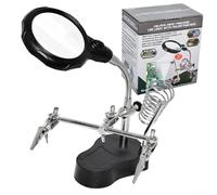 HEIBTENY Estación de soldadura con lupa 3.5X, lámpara LED y clips, cuello de cisne flexible que ayuda a las manos para reparación de placas PCB, retrabajo electrónico, fabricación de joyas