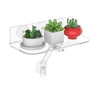 HEIBTENY Estante acrílico para alféizar de ventana con patas, estantes de pared colgantes transparentes con ventosas fuertes sin taladro, soporte de exhibición que ahorra espacio para plantas de