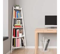 HEIBTENY Estantería esquinera de 5 niveles, estantería industrial con gabinete, estantería de pie, estantería de madera rústica para sala de estar, oficina en casa, pasillo, estantes de libros
