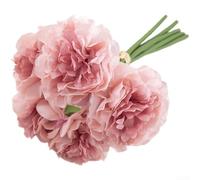 HEIBTENY Flores artificiales de hortensias de seda, tallo de peonía falsa para ramo de boda, decoración del hogar, elegante arreglo floral sintético sin riego ni mantenimiento (rosa intenso)