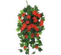 HEIBTENY Flores artificiales de trompeta de gloria matutina, flores falsas realistas, para colgar decoraciones de plástico, guirnaldas florales de seda, para boda, hogar, jardín, fiesta (naranja)