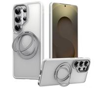 HEIBTENY Funda de anillo ultra magnético S26 con protección a prueba de golpes y soporte giratorio de 360°, carcasa de PC ligera para Samsung para Galaxy S26 Ultra, para cámara y puertos (blanco)