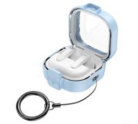 HEIBTENY Funda de bloqueo portátil para Samsung Galaxy Buds 4/Buds 4 Pro, a prueba de golpes, carcasa rígida protectora de cuerpo completo ABS para protección contra caídas e impactos (azul claro)