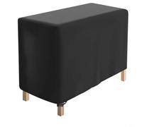 HEIBTENY Funda de cama de jardín elevada para exteriores con rejillas de ventilación y cordón seguro, tela Oxford impermeable protectora de invierno negro para cajas elevadas de plantas (420D: 122 x