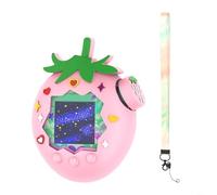 HEIBTENY Funda de silicona suave para Tamagotchi Paradise Pink Strawberry Funda protectora con cordón impermeable antiarañazos carcasa a prueba de golpes lindo accesorio de juego