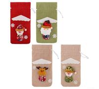 HEIBTENY Funda para botella Vino Navidad Gnomos para suave Funda para | y lana para suave, , , , para ideal para uso prolongado para en fiestas(B)
