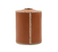HEIBTENY Funda protectora de cuero para depósito de gas de camping para tanques de propano planos o largos de 230 G y 450 g para senderismo, viajes al aire libre (L marrón)