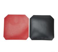 HEIBTENY Goma de tenis de mesa con esponja dura de 2,0 a 2,2 mm de grosor, dureza de 39 grados para un estilo de ataque rápido, hoja de goma de ping pong para mayor giro y control, (negro + rojo)