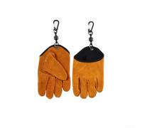HEIBTENY Guantes resistentes al calor, ignífugos, de piel vacuna, magnéticos, aislantes, gruesos, para acampar, cocinar, senderismo, protección contra altas temperaturas (caqui)