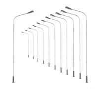 HEIBTENY HO Escala Modelo Ferrocarril Lámparas Postes Blanco Cálido LED Luces de calle 14cm Figuras de metal de una sola cabeza con resistencias para 3V-16V Diseño de tren Paisaje de construcción 12