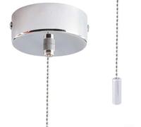 HEIBTENY Interruptor de luz para lámpara de techo en el baño, interruptor con cadena larga de 150 cm, dormitorio, cocina y locales comerciales (cromado)