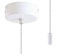 HEIBTENY Interruptor de luz para techo en el baño, con cadena larga de 150 cm, para dormitorios, cocinas y locales comerciales (blanco)