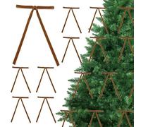 HEIBTENY Juego de 36 adornos navideños con lazos de terciopelo, bueno para árboles de Navidad, coronas, guirnaldas o como acentos decorativos en diferentes días festivos