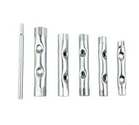 HEIBTENY Juego de 6 llaves tubulares métricas de 8 a 17 mm, llaves de tubo de doble extremo con barra de torsión, diseño de enchufe hueco para reparación de automóviles, fontanería y tareas de