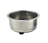 HEIBTENY Juego de cestas de filtro de acero inoxidable de 51 mm para Morphy Richards para DERLLA Dolim, portafiltro de espresso de un solo disparo robusto con junta de goma y (doble)