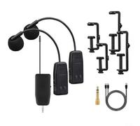 HEIBTENY Juego de micrófono inalámbrico portátil de 2.4 G para violinistas y violonchelistas. El paquete completo incluye clips y adaptadores (1 a 2)