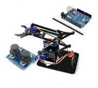 HEIBTENY Kit de bricolaje de brazo robótico negro para práctica de soldadura y aprendizaje electrónico con carcasa acrílica y placa de circuito para proyectos creativos y fabricantes STEM