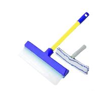 HEIBTENY Kit de escobilla de silicona para ventana con paño de fibra ultrafina, herramienta de limpieza de vidrio de coche reutilizable sin rayas para parabrisas, espejos, puertas de ducha, paneles