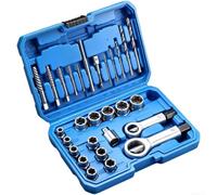 HEIBTENY Kit de extractor de tuercas de perno roto, diseño de espiral inversa de acero de aleación 35CrMo, para tuercas peladas oxidadas, juego de herramientas manuales de varios tamaños, para